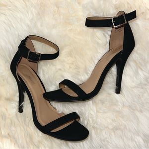 Black Stiletto Ankle Strap Heels